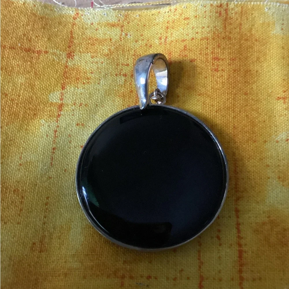 Whitney Kelly WK round pendant onyx chalcedony Turquoise silver Western